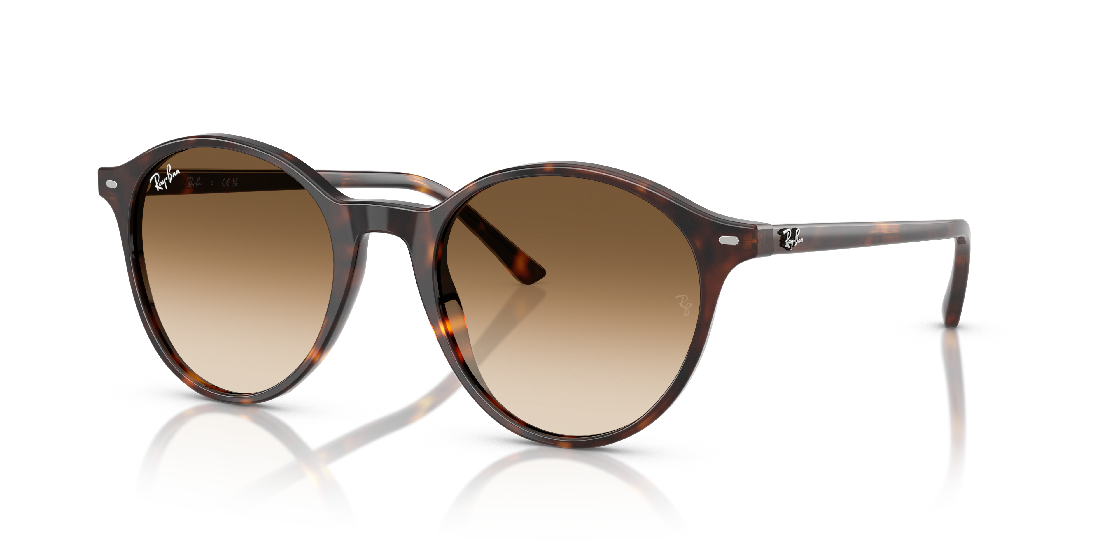 BERNARD Polished Havana Frame Clear Gradient Brown Lenses 51-20