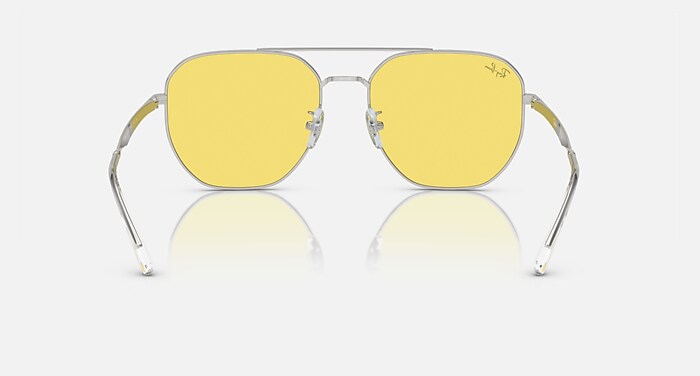 Ray-Ban Sunglasses Unisex Rb3724d - Silver Frame Yellow Lenses 59-18
