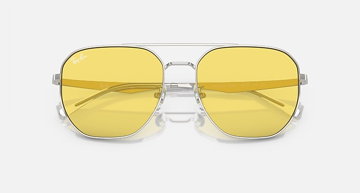 Ray-Ban Sunglasses Unisex Rb3724d - Silver Frame Yellow Lenses 59-18