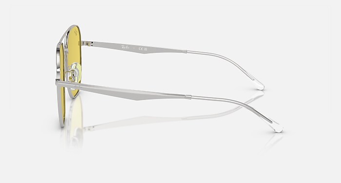 Ray-Ban Sunglasses Unisex Rb3724d - Silver Frame Yellow Lenses 59-18