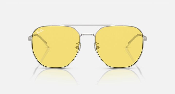 Ray-Ban Sunglasses Unisex Rb3724d - Silver Frame Yellow Lenses 59-18