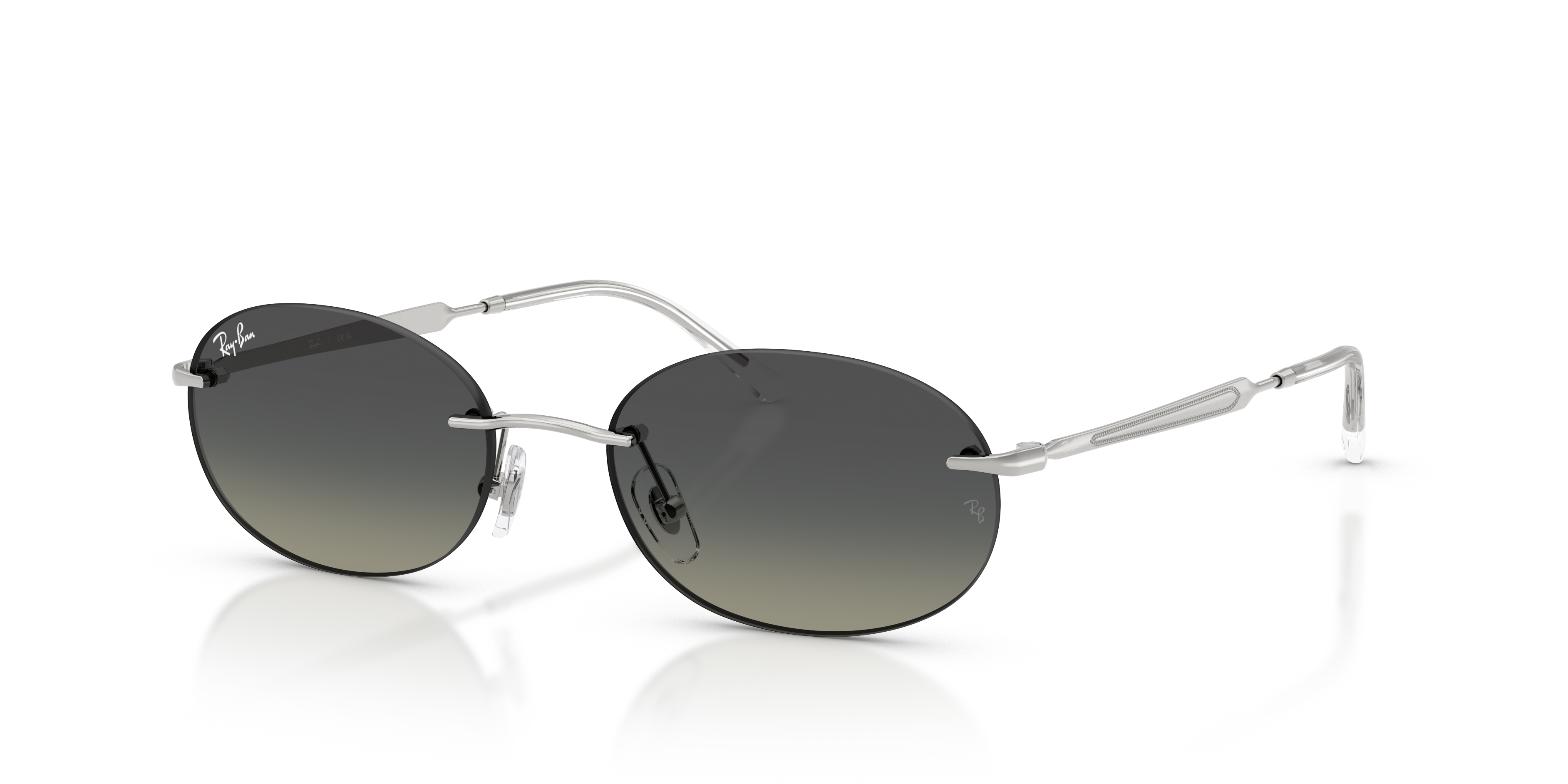 RB3767 Polished Silver Frame Grey Gradient Lenses 54-18