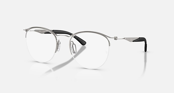 Ray-Ban Eyeglasses Unisex Rb7553 Optics Prescription - Gunmetal Frame Clear Lenses 52-20 Polarized