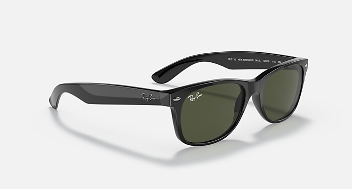 Ray-Ban “New Wayfarer” Black Frame Green Lens Sunglasses Ray-Ban Sunglasses RB2140 Original Wayfarer Black Frame  main image 2