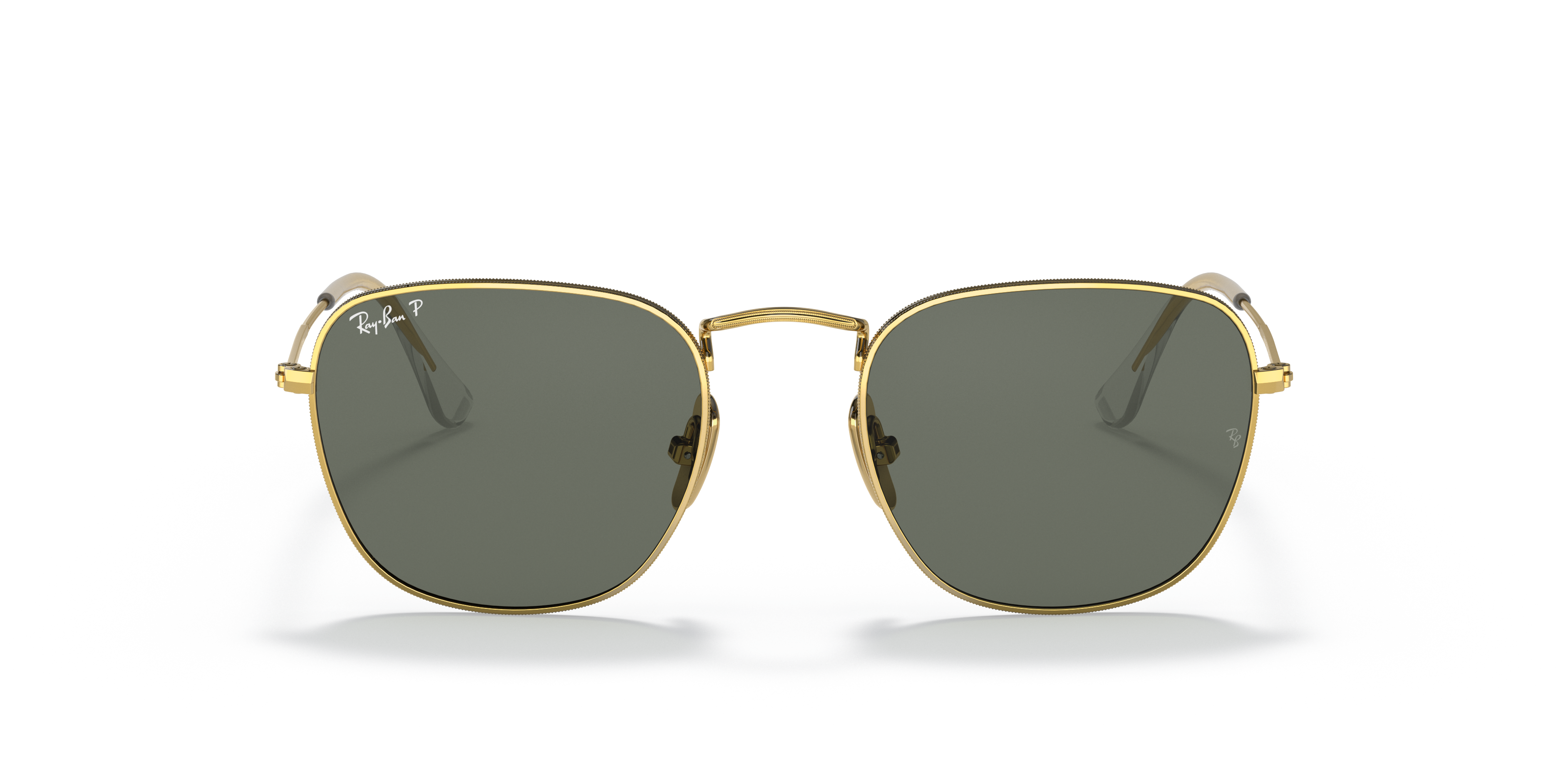 美品・レイバン サングラス TITANIUM FRANK TITANIUM Sunglasses in Gold and G-15 Green - RB8157