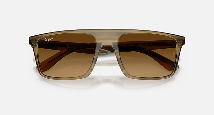 Ray-Ban Sunglasses Unisex Rb2222 - Striped Green Frame Brown Lenses 55-20