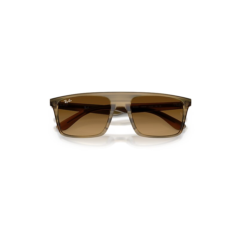 Ray Ban Rb2222 Sunglasses Striped Green Frame Brown Lenses 57-20 In Green