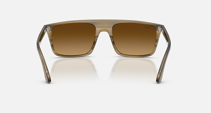 Ray-Ban Sunglasses Unisex Rb2222 - Striped Green Frame Brown Lenses 55-20