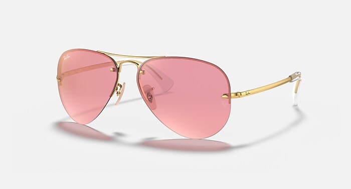 RB3449 Sunglasses in Arista Gold and Pink Mirror - RB3449  display picture 1