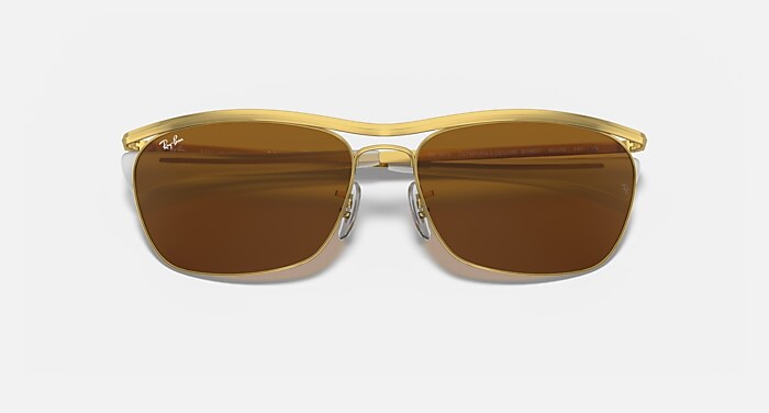 OLYMPIAN II DELUXE Sunglasses in Gold and B-15 Brown - RB3619  