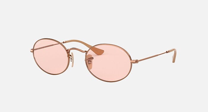 OVAL FLAT LENSES Sunglasses in Copper and Photochromic Pink  display picture 2