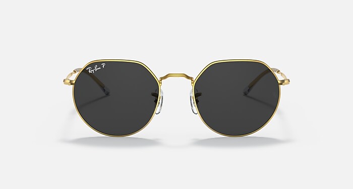 Ray-Ban Sunglasses Unisex Jack - Legend Gold Frame Black Lenses 53-20 Polarized