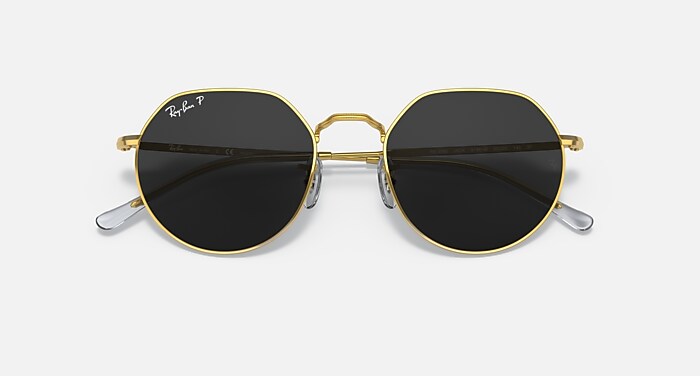 Ray-Ban Sunglasses Unisex Jack - Legend Gold Frame Black Lenses 53-20 Polarized