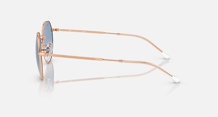 Ray-Ban Jack Sunglasses Rose Gold Frame Blue Lenses 53-20