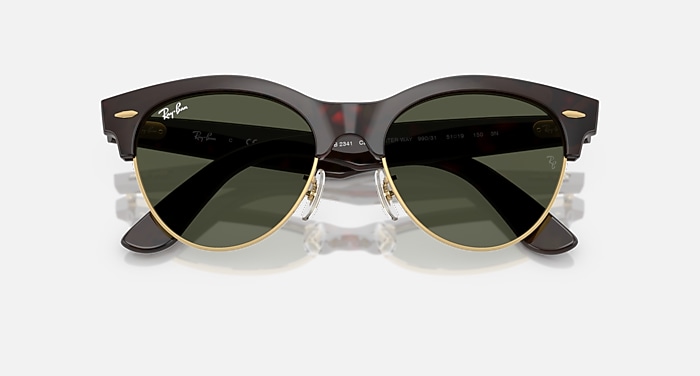 Ray-Ban Clubmaster Way Sunglasses Black Frame Green Lenses 51-19