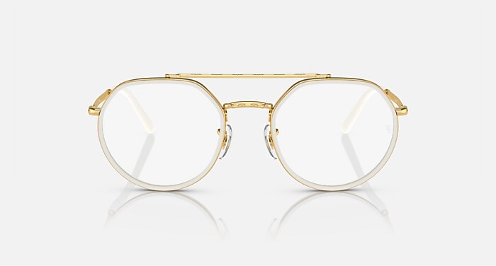 Ray-Ban Eyeglasses Unisex Rb3765v Optics Prescription - Gold Frame Clear Lenses 51-22 Polarized