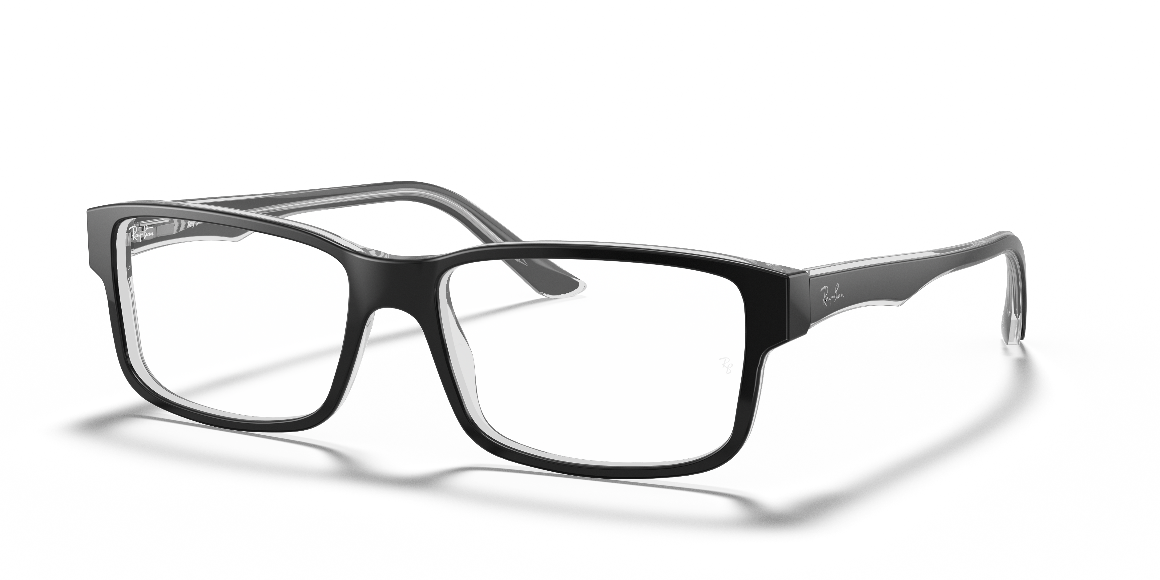 RB5245 OPTICS Polished Black On Transparent Frame Clear Lenses 54-17
