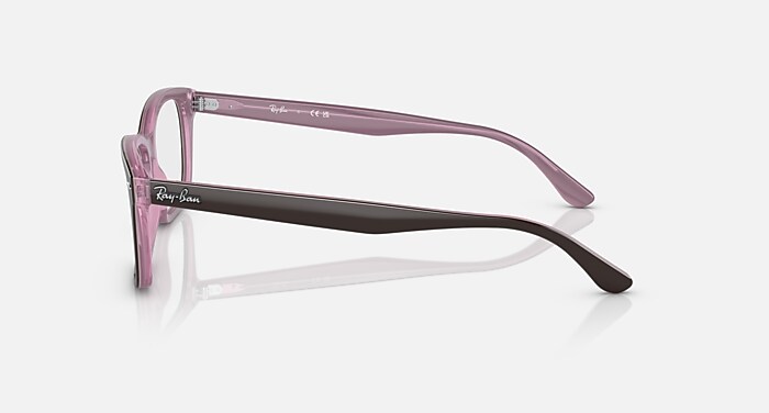 Ray-Ban Eyeglasses Unisex Rb5428 Optics Prescription - Red & Purple Havana Frame Clear Lenses 55-17 Polarized