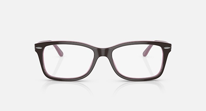 Ray-Ban Eyeglasses Unisex Rb5428 Optics Prescription - Red & Purple Havana Frame Clear Lenses 55-17 Polarized