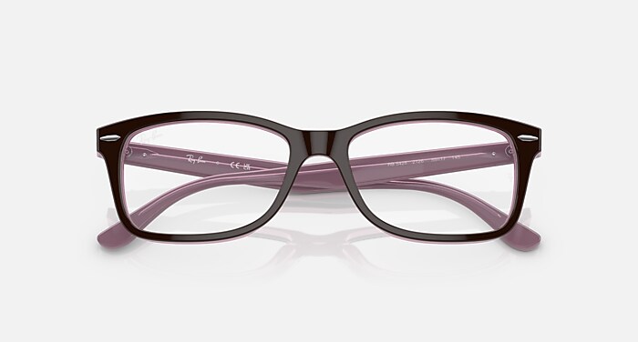 Ray-Ban Eyeglasses Unisex Rb5428 Optics Prescription - Red & Purple Havana Frame Clear Lenses 55-17 Polarized