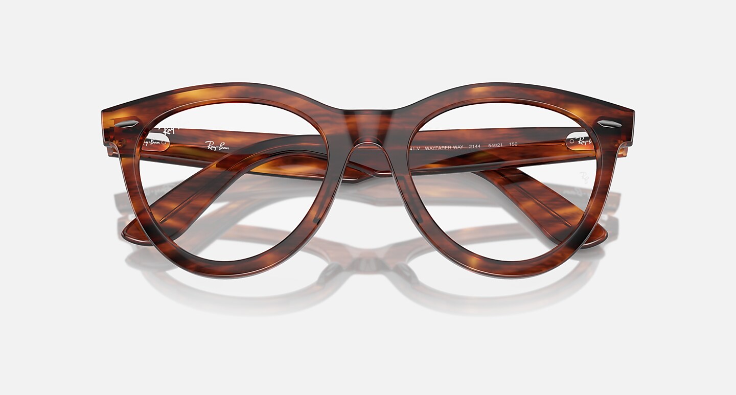 Ray-Ban Eyeglasses Unisex Wayfarer Way Optics Prescription - Striped Havana Frame Clear Lenses 51-21 Polarized