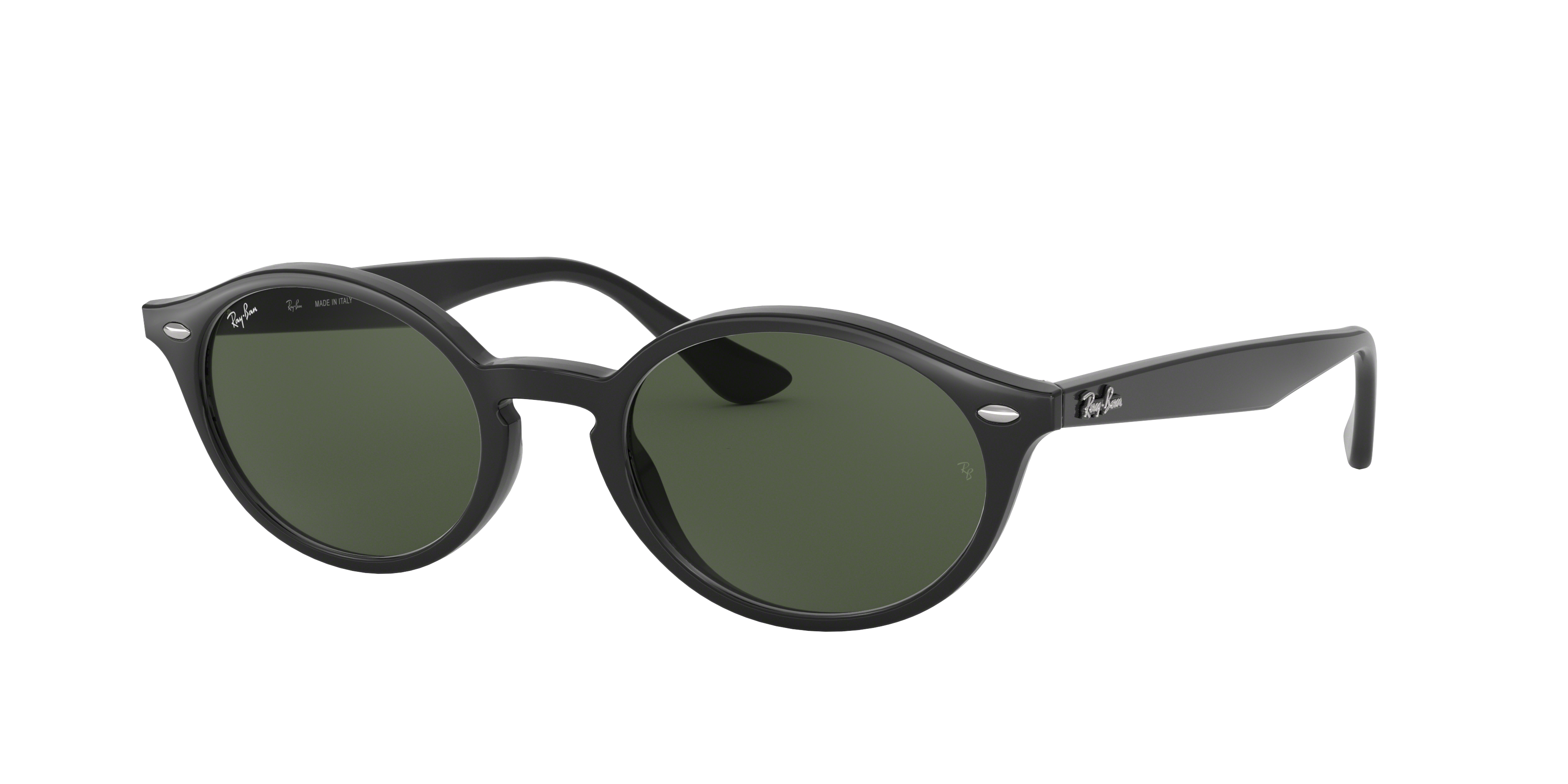 RB4315 Polished Black Frame Dark Green Lenses 51-21