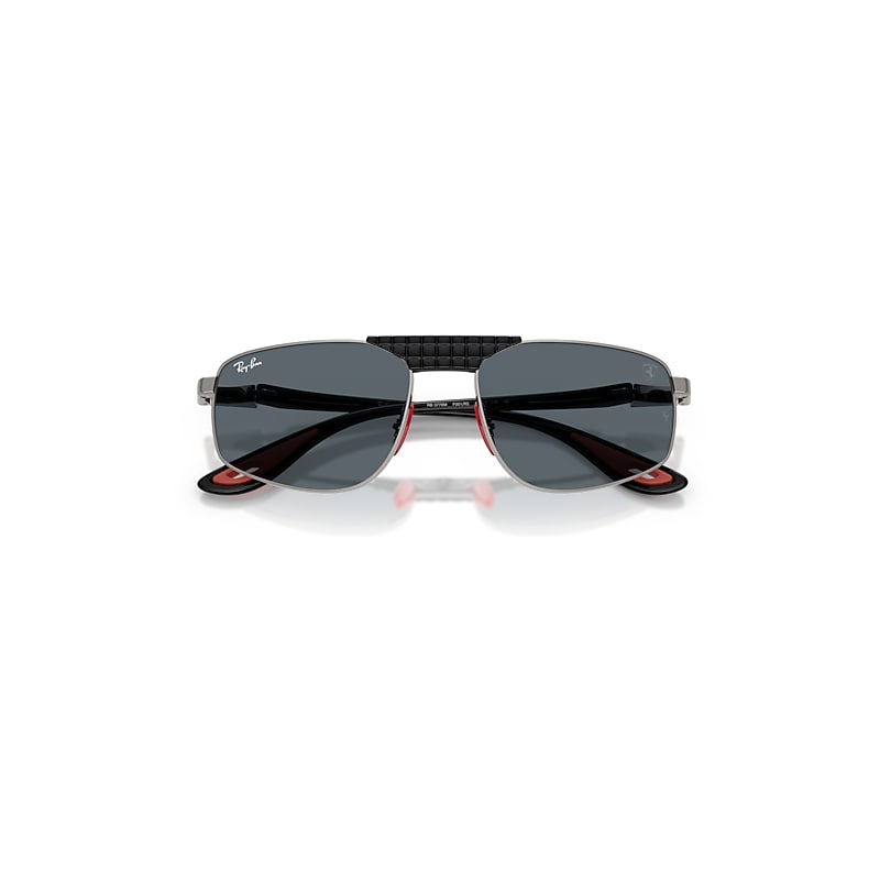 Ray Ban Rb3776m Scuderia Ferrari Collection Sunglasses Black Frame Blue Lenses 58-18 In Black