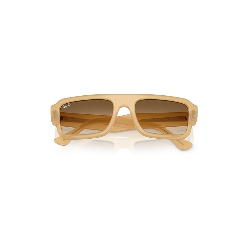 Ray Ban Lukas Bio-based Sunglasses Transparent Beige Frame Brown Lenses 53-20 In Transparent Beige