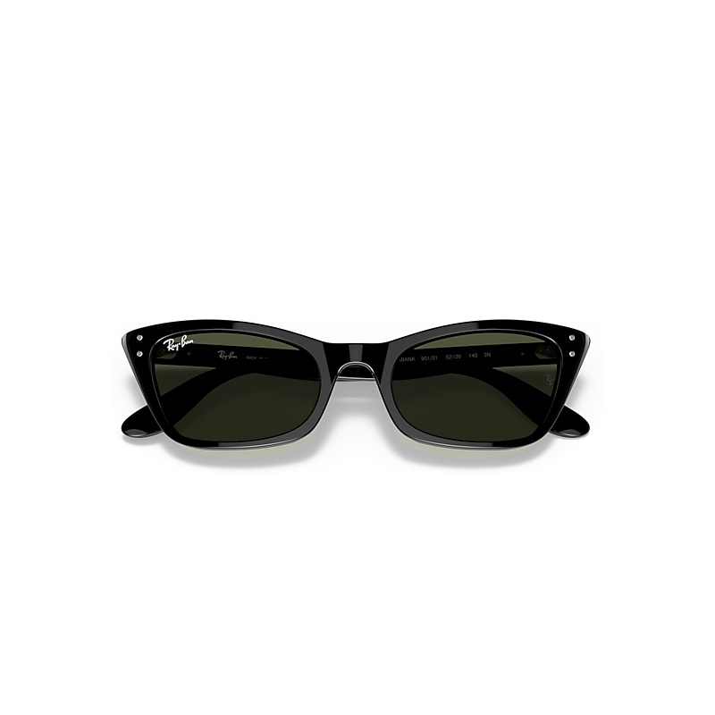 Ray-Ban Lady Burbank Sunglasses Black Frame Green Lenses 55-20