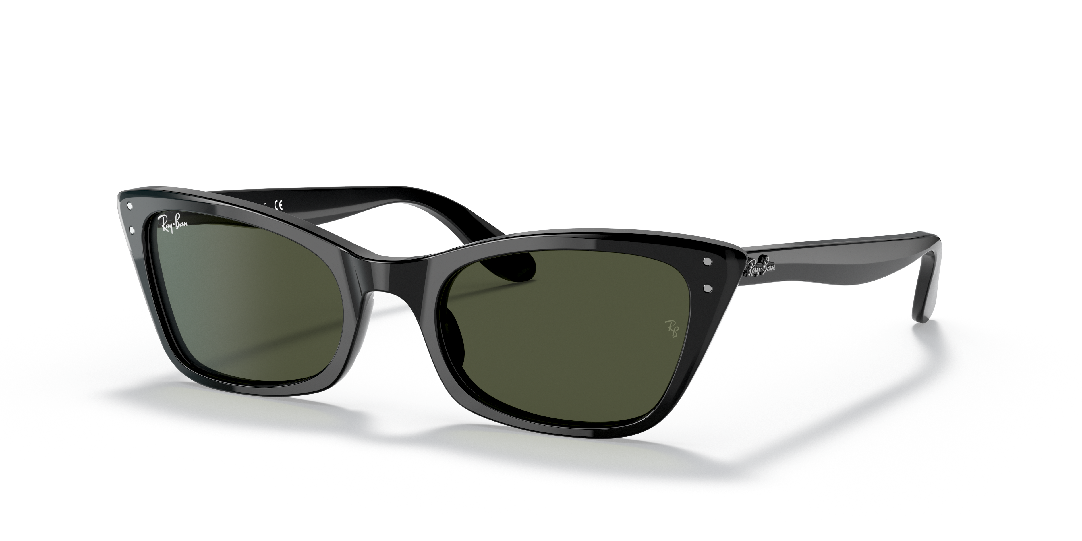 LADY BURBANK Polished Black Frame Green Lenses 55-20