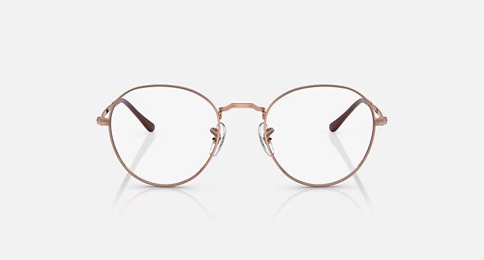 Ray-Ban Eyeglasses Unisex Round Metal Optics II Prescription - Rose Gold Frame Clear Lenses 51-20 Polarized