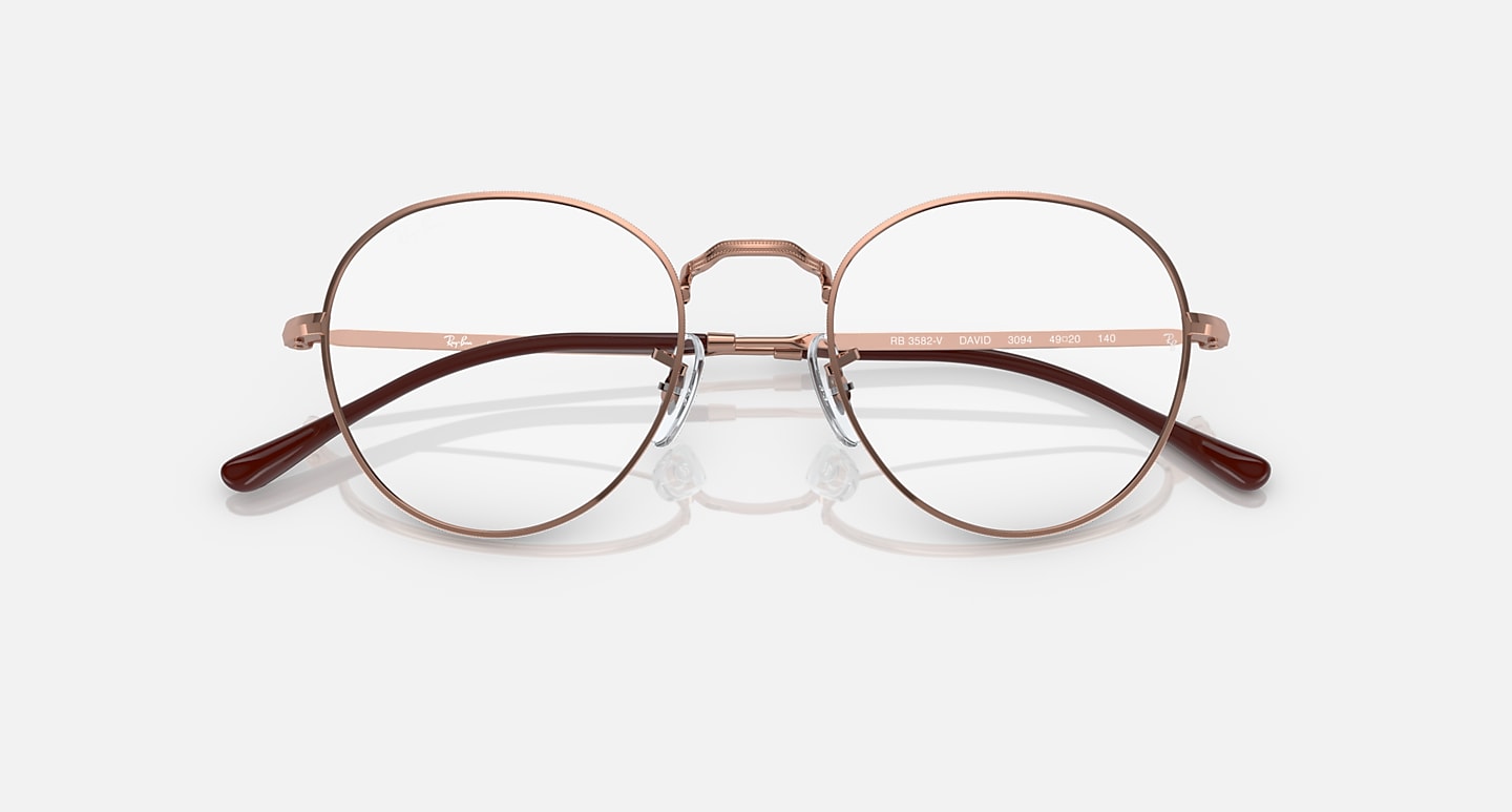 Ray-Ban Eyeglasses Unisex Round Metal Optics II Prescription - Bronze-copper Frame Clear Lenses 51-20 Polarized