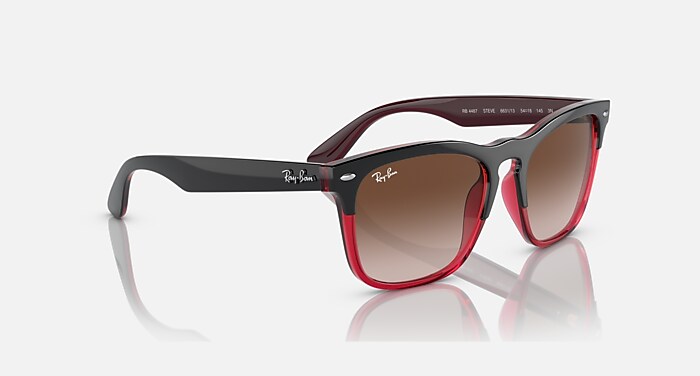 Ray-Ban Steve サングラス ブラック/レッド STEVE Sunglasses in Black and Dark Green - RB4487 | Ray-Ban® US