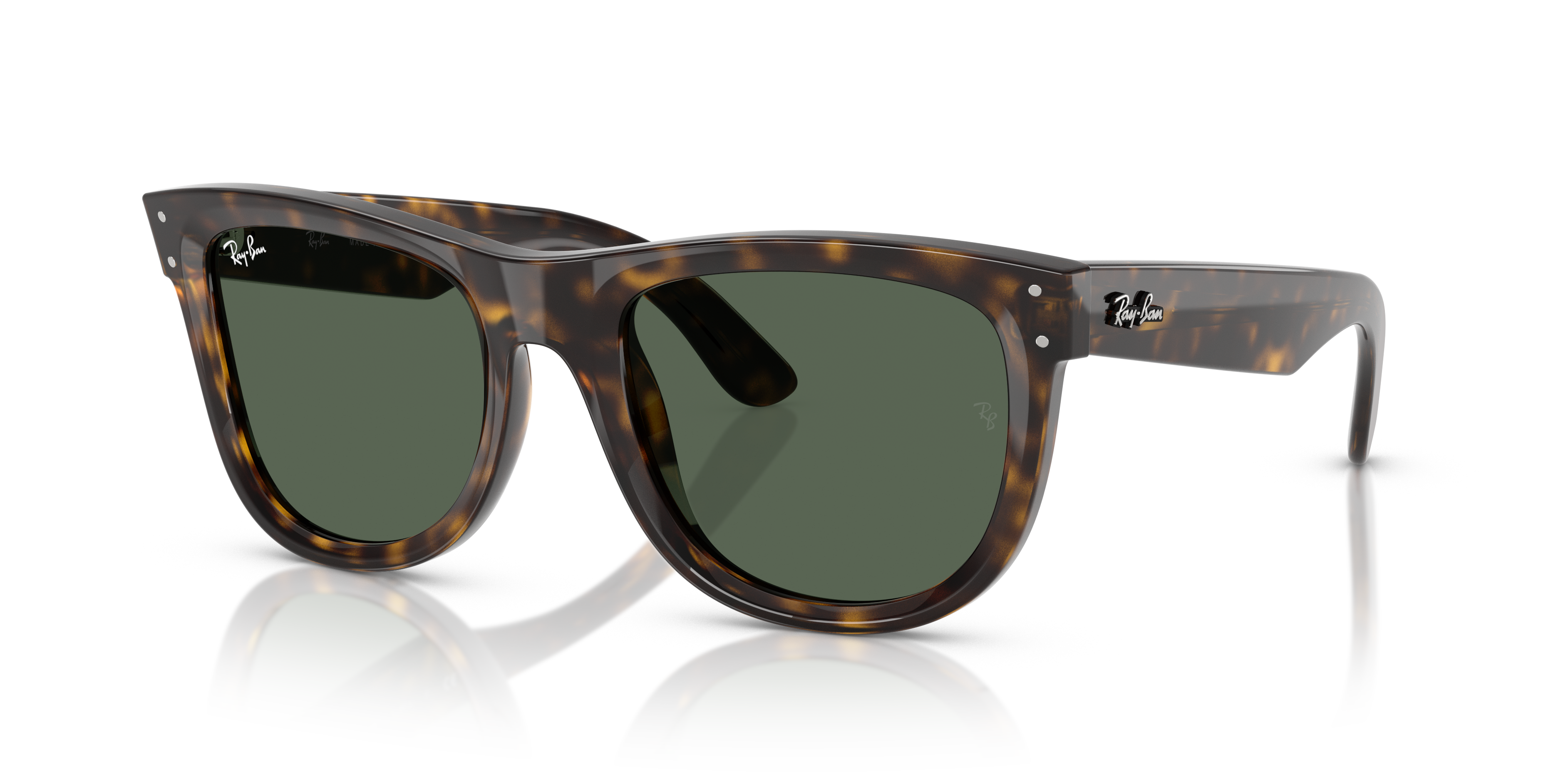 WAYFARER REVERSE Polished Dark Havana Frame Dark Green Lenses 53-20