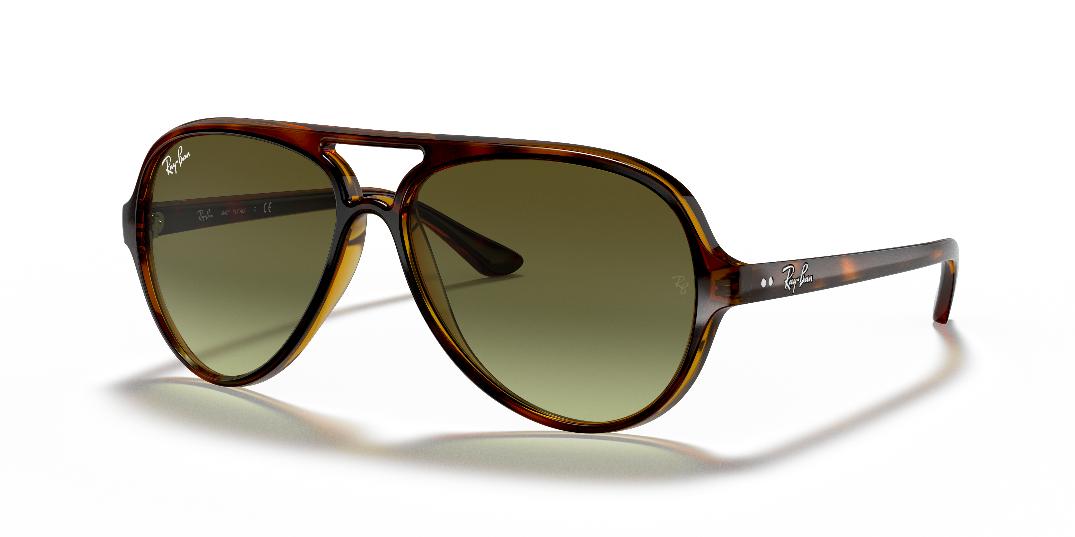 CATS 5000 CLASSIC Polished Light Havana Frame Green Gradient Lenses 59-13