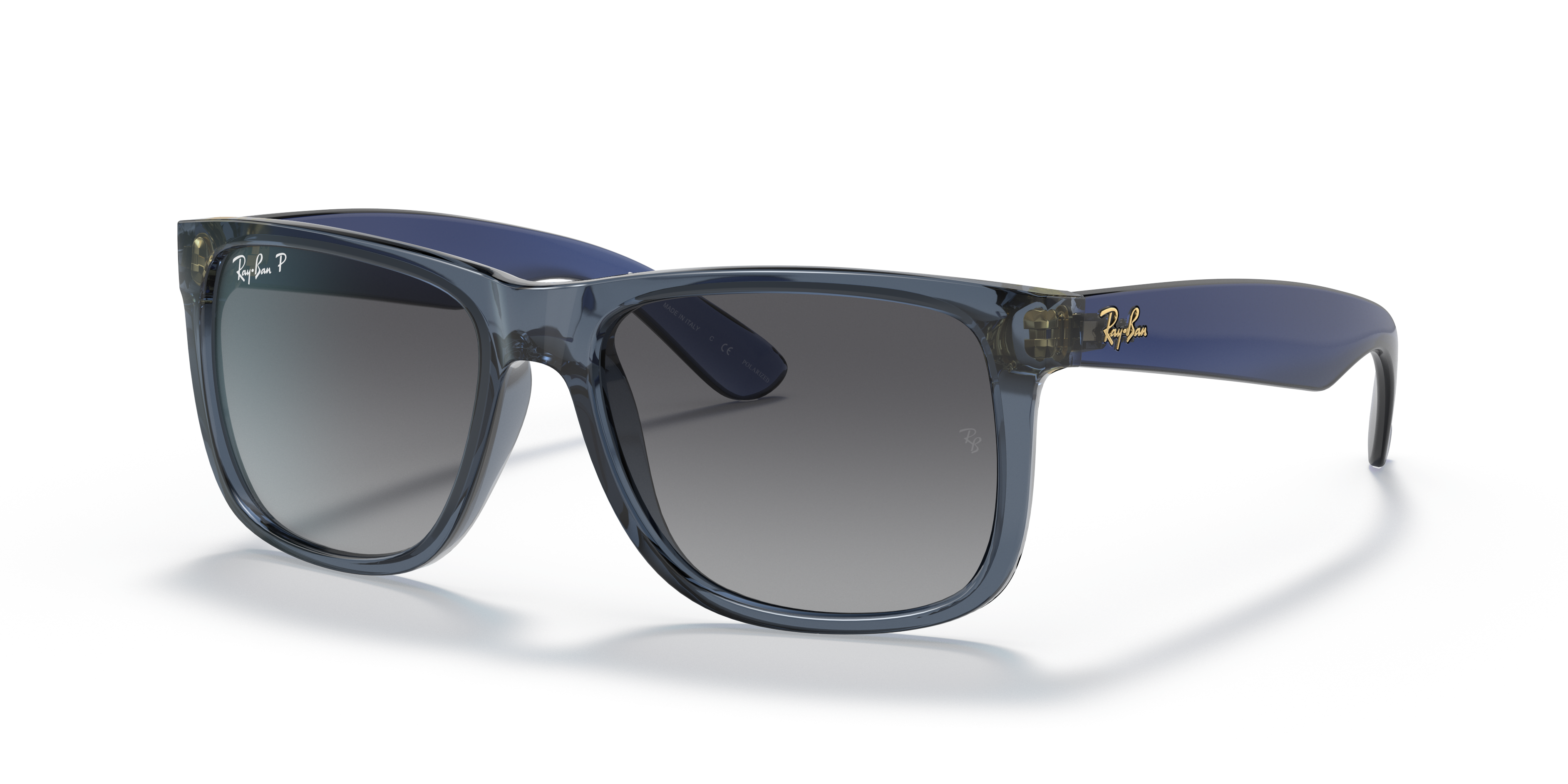 JUSTIN CLASSIC Polished Transparent Blue Frame Grey Lenses 54-16