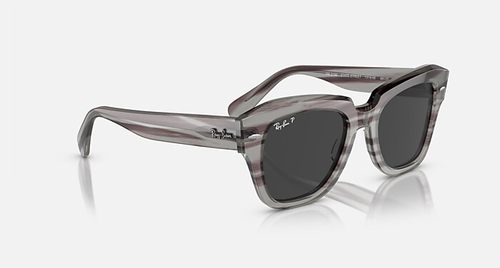 STATE STREET RELOADED Sunglasses in Striped Grey Havana and Black