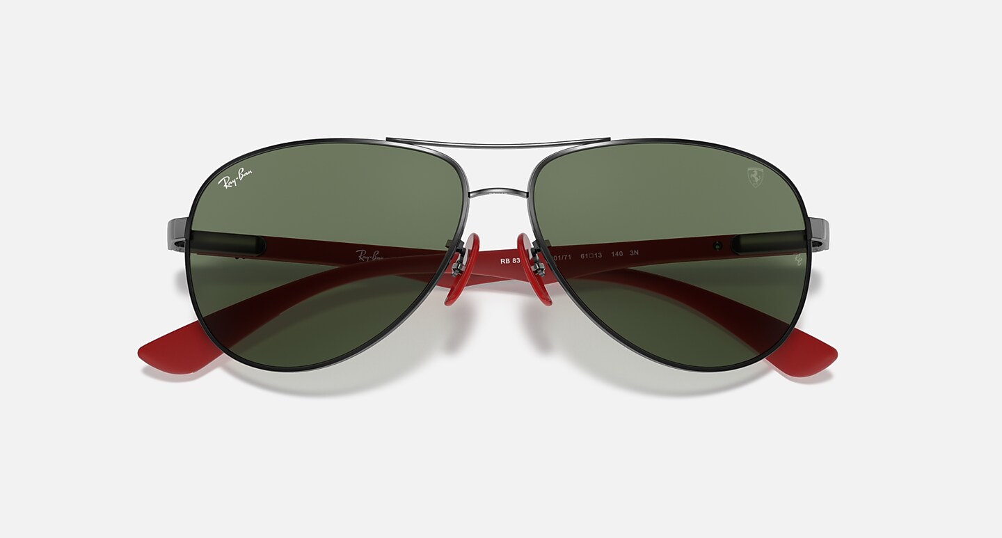 Ray-Ban Sunglasses Man Rb8313m Scuderia Ferrari Collection - Black Frame Green Lenses 61-13