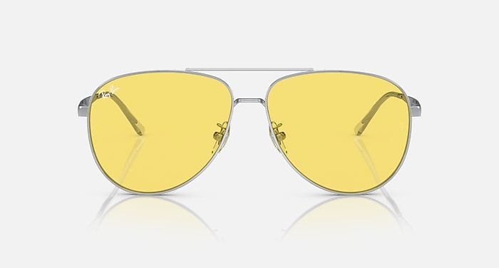 Ray-Ban Sunglasses Unisex Rb3712d - Silver Frame Yellow Lenses 62-14