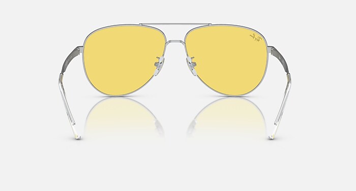 Ray-Ban Sunglasses Unisex Rb3712d - Silver Frame Yellow Lenses 62-14