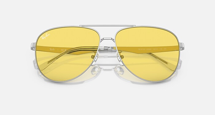 Ray-Ban Sunglasses Unisex Rb3712d - Silver Frame Yellow Lenses 62-14