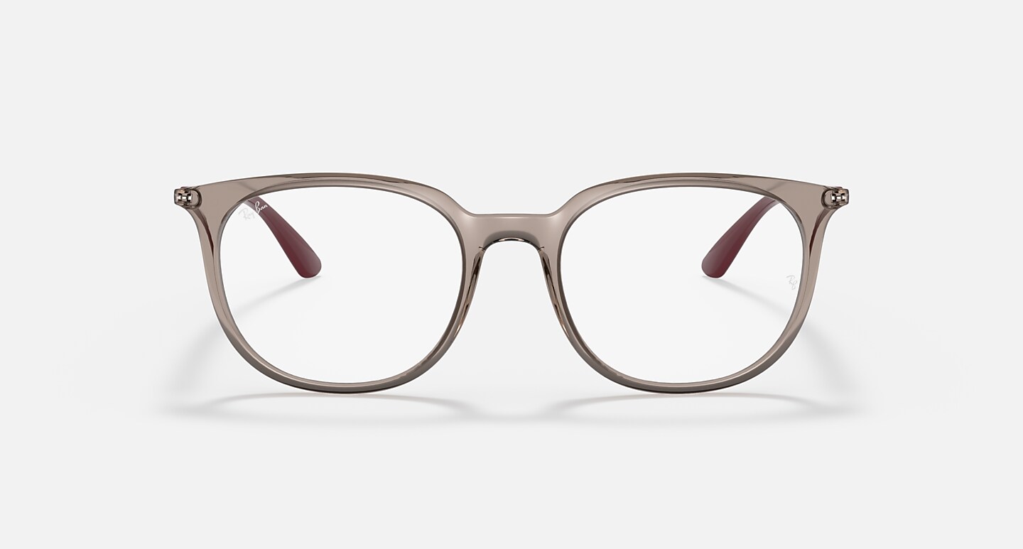 Ray-Ban Eyeglasses Unisex Rb7190 Optics Prescription - Bordeaux Frame Clear Lenses 53-19 Polarized