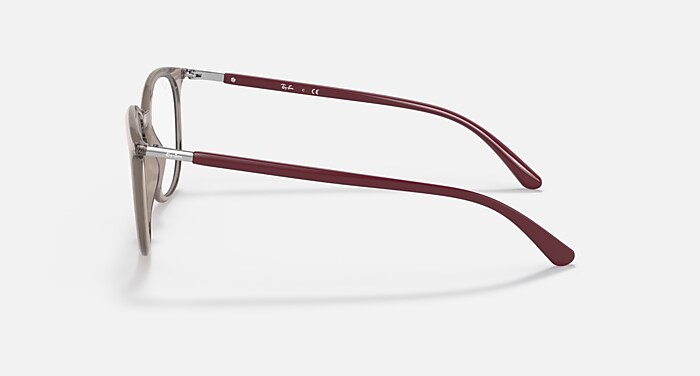 Ray-Ban Eyeglasses Unisex Rb7190 Optics Prescription - Bordeaux Frame Clear Lenses 53-19 Polarized