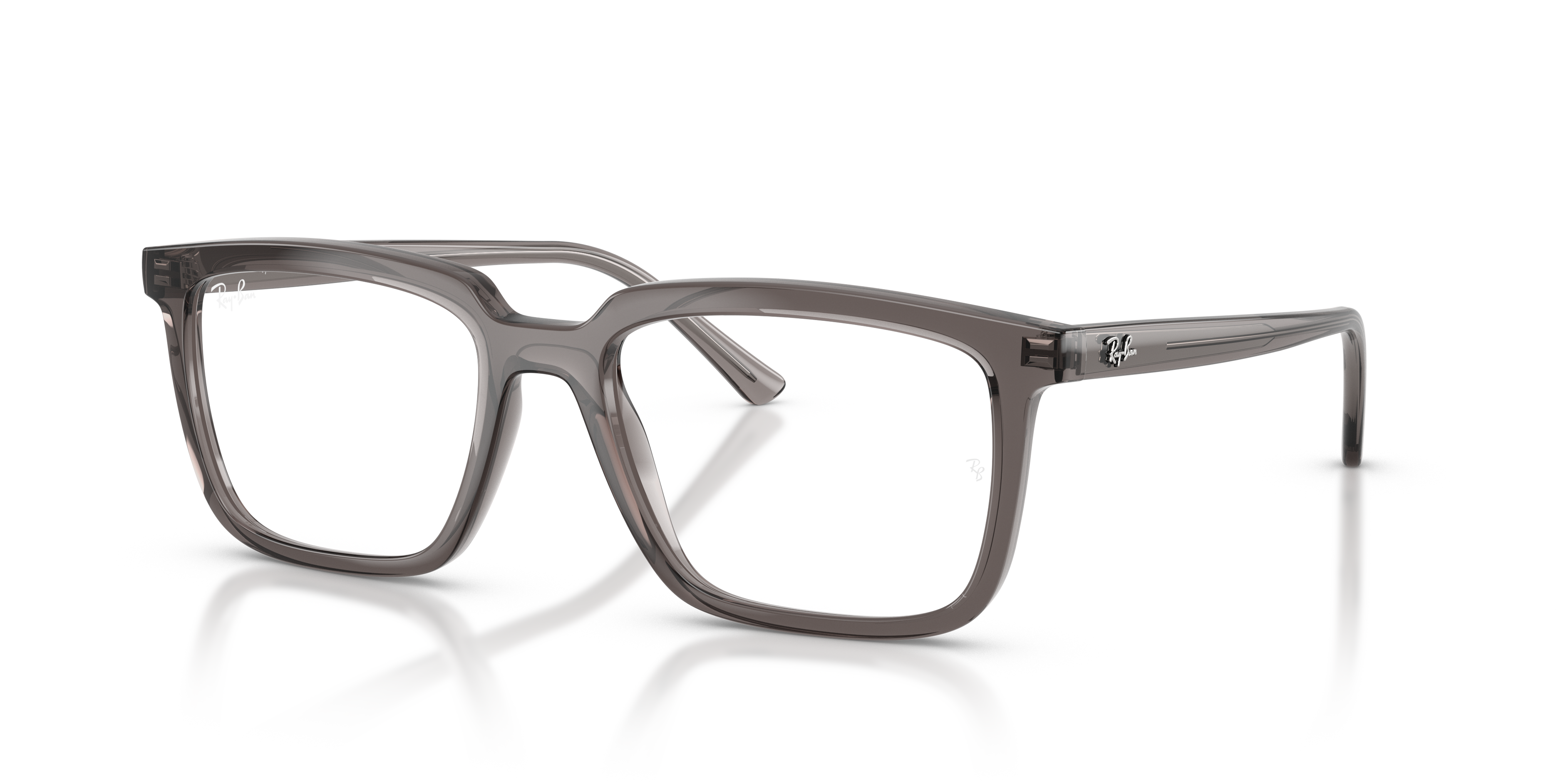 ALAIN OPTICS Polished Transparent Grey Frame Clear Lenses 54-18