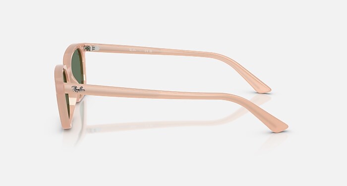 Ray-Ban Sunglasses Unisex Zaya Bio-based - Cloudy Natural Pink Frame Green Lenses 53-19