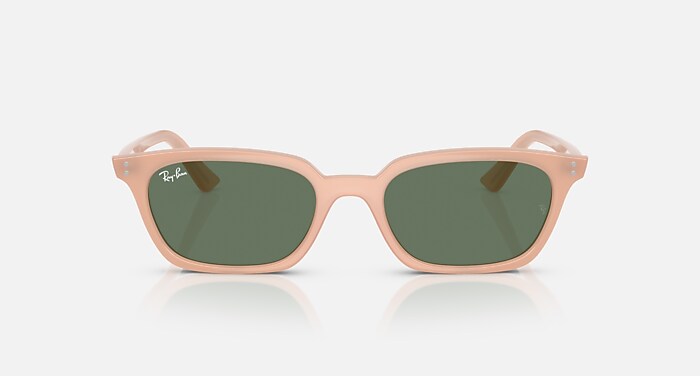 ZAYA BIO-BASED Sunglasses in Cloudy Natural Pink and Dark Green