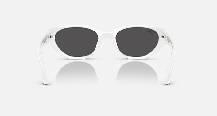 Ray-Ban Sunglasses Unisex Rb4457d Bio-based - White Frame Grey Lenses 55-19