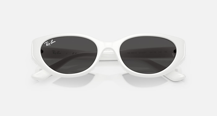 Ray-Ban Sunglasses Unisex Rb4457d Bio-based - White Frame Grey Lenses 55-19