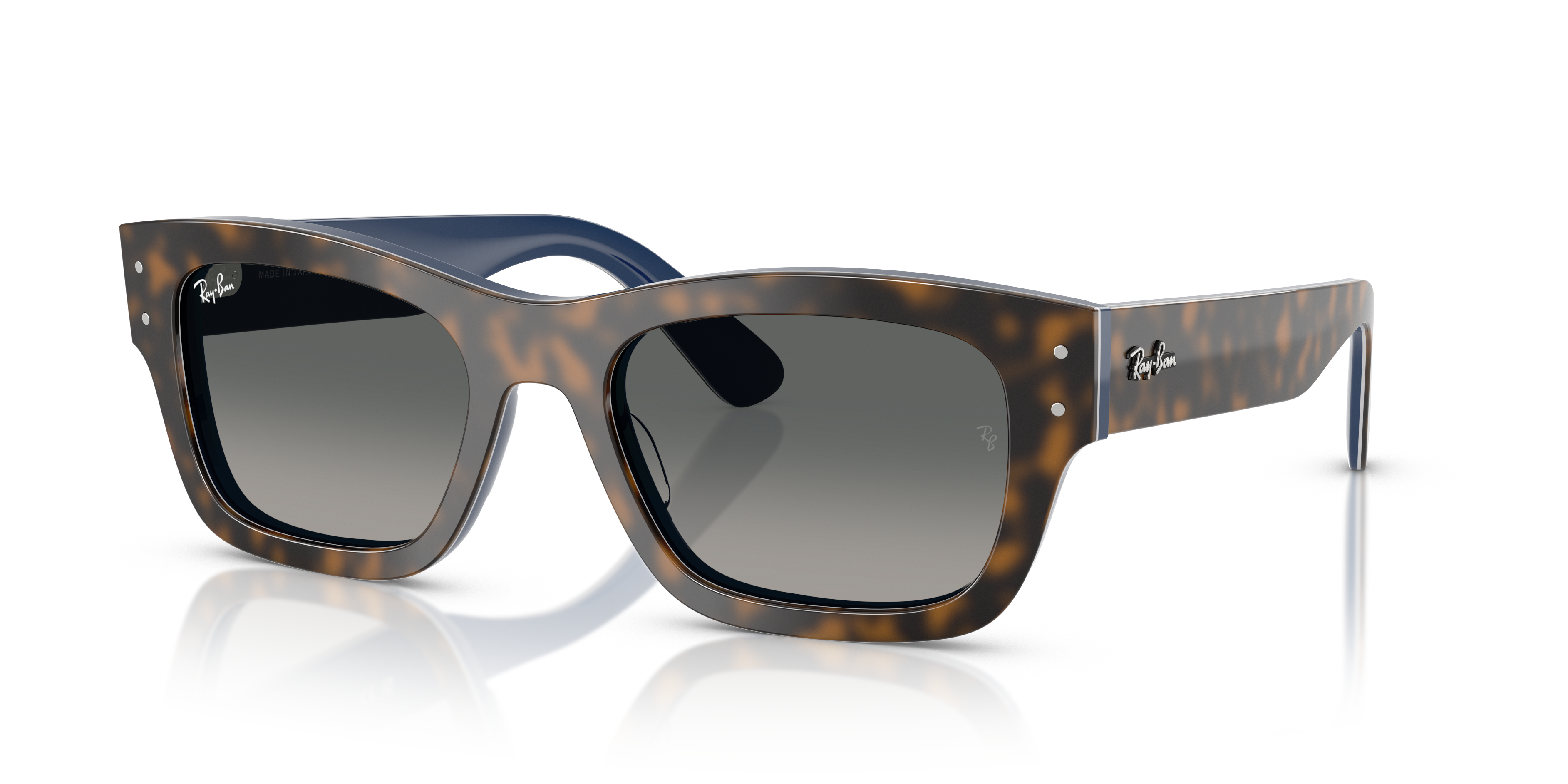 Ray-Ban Sonnenbrillen Joseph - Havana Grau Auf Blau Farbverlauf Rahmen Grau Glas 55-20