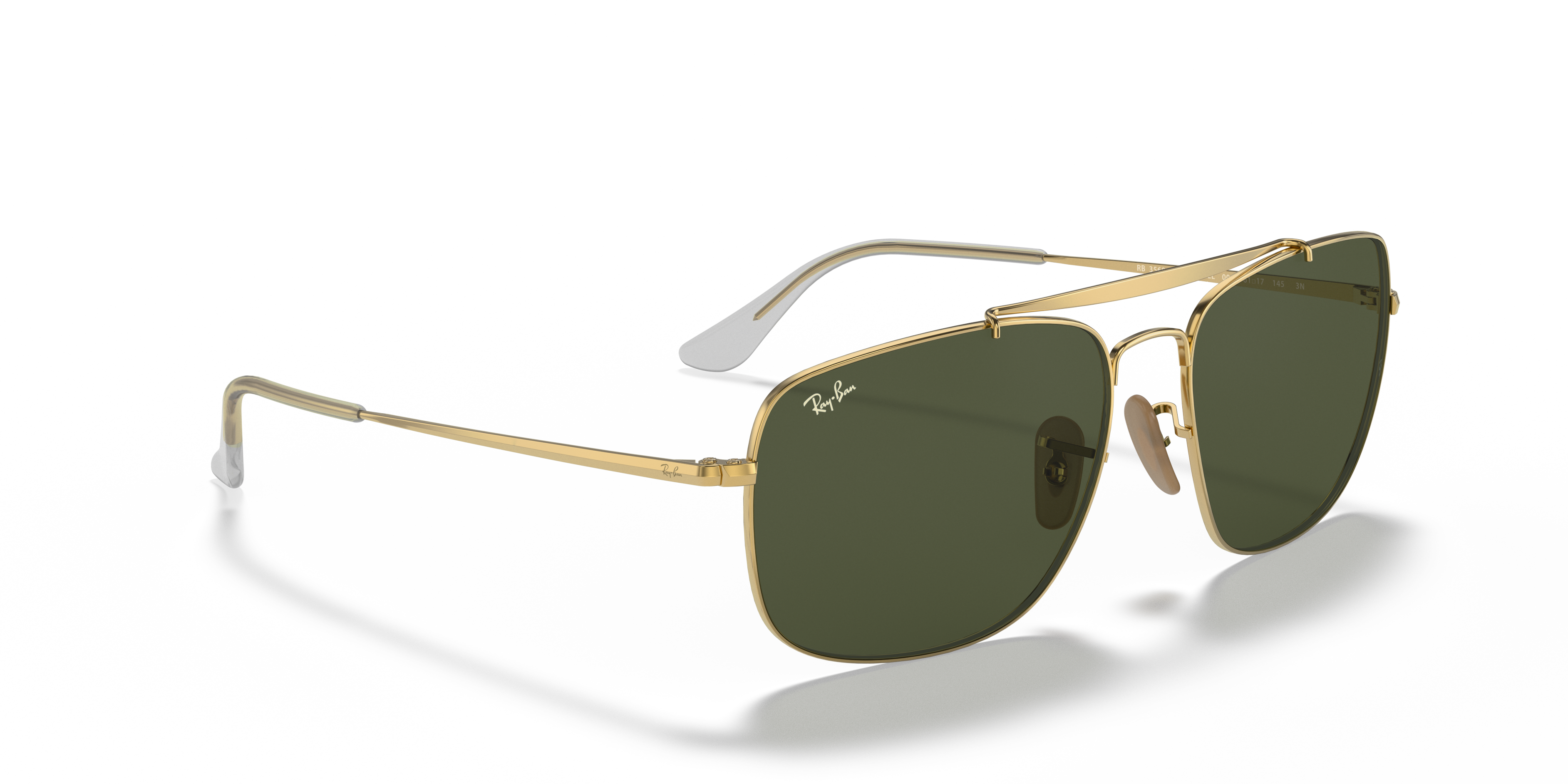 Ray-Ban RB 3560 サングラス THE COLONEL COLONEL Sunglasses in Arista Gold and G-15 Green - RB3560